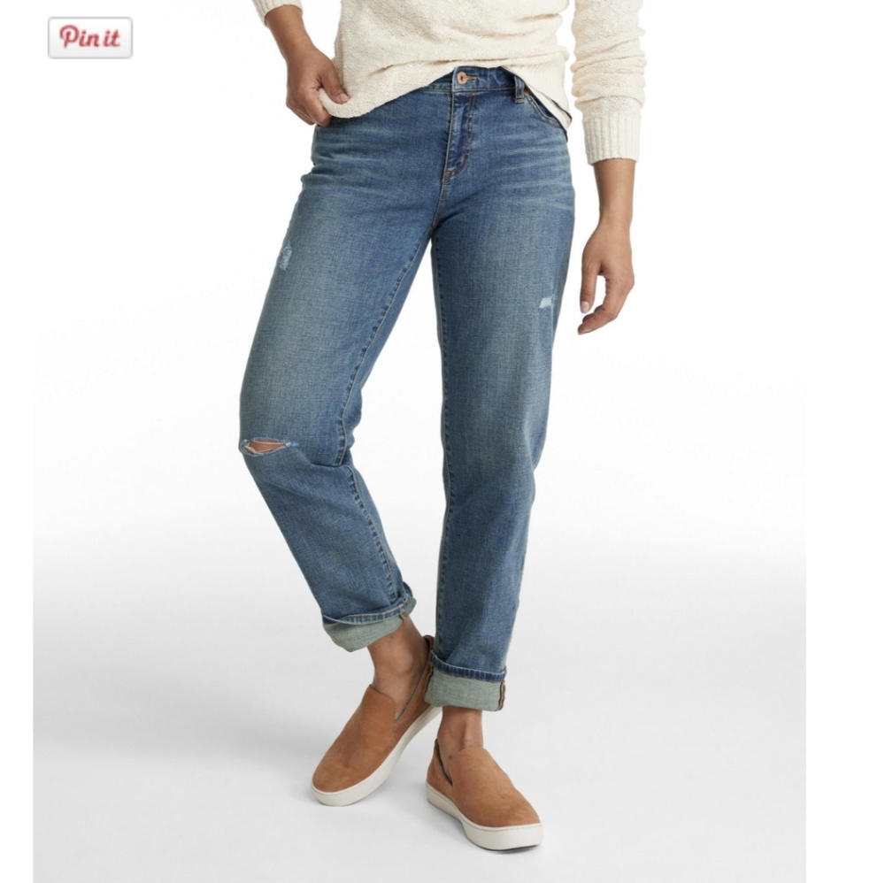 L.L. Bean boyfriend jeans low-rise straight-leg